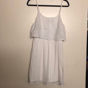 White lace top dress